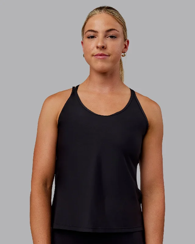 Dreamy Draping Apex Lightweight Performance Tank - Black