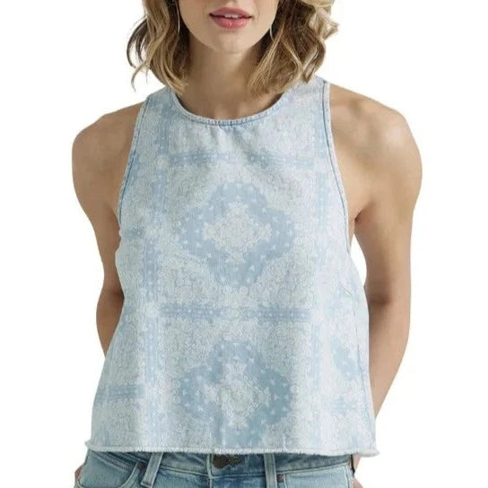 Buy More, Save More Wrangler Retro Women's Americana Cross Back Tank in Blue Bandana