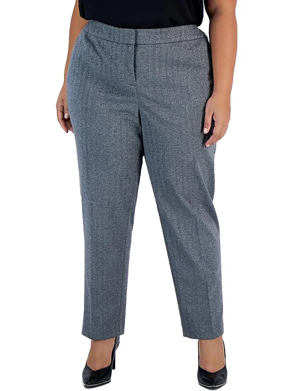 Limited Time Offer Plus Womens Shimmer Herringbone Dress Pants