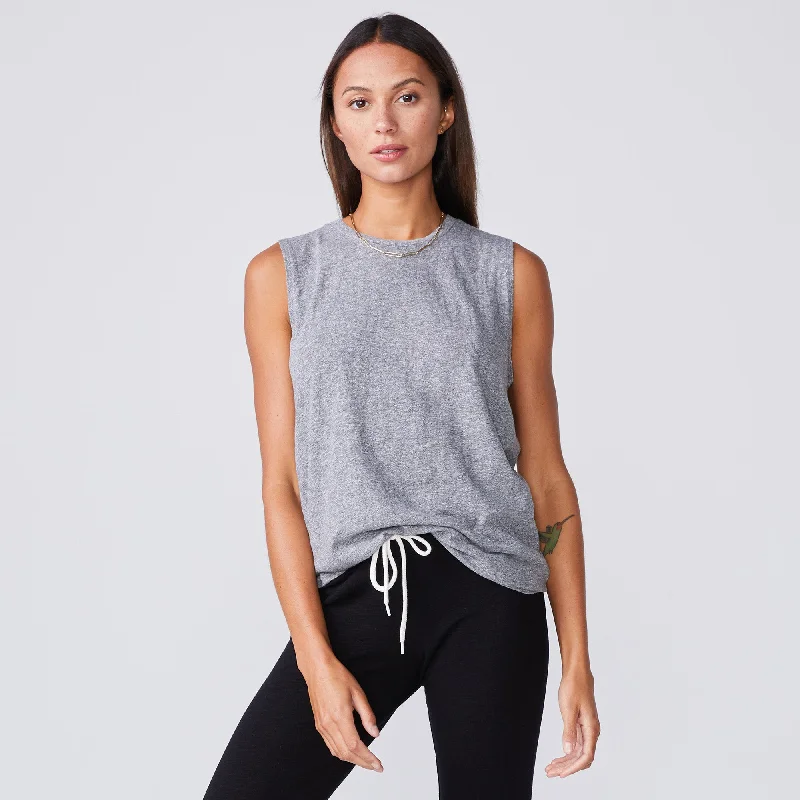 Trendy Street Style Attire Boyfriend Muscle Tank