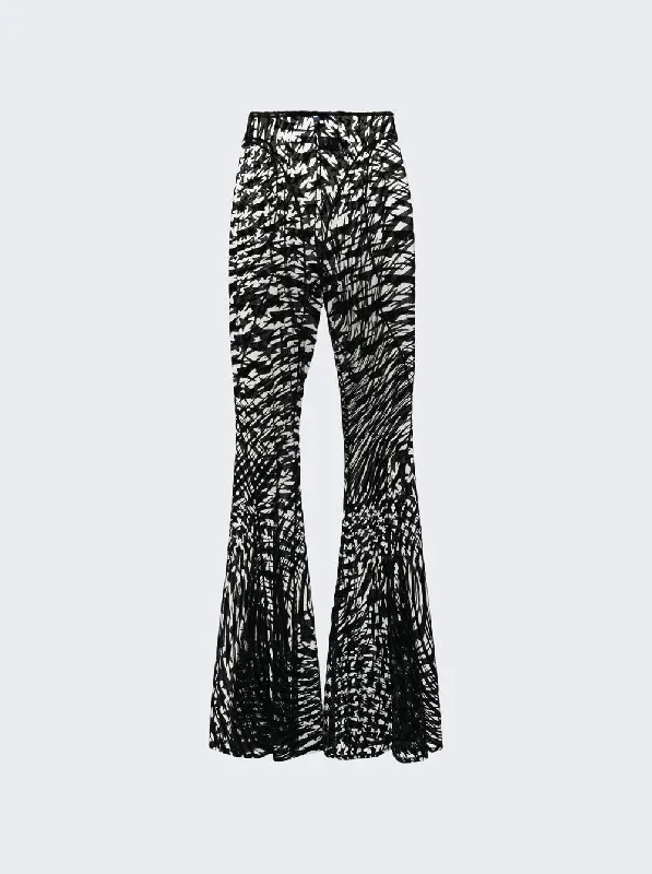 Effortless Chic Apparel Star Print Flare Trousers