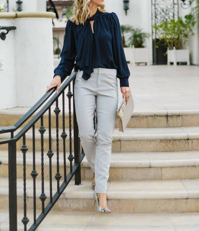 Parisian Effortless Chic Style Madison Trouser In Dove