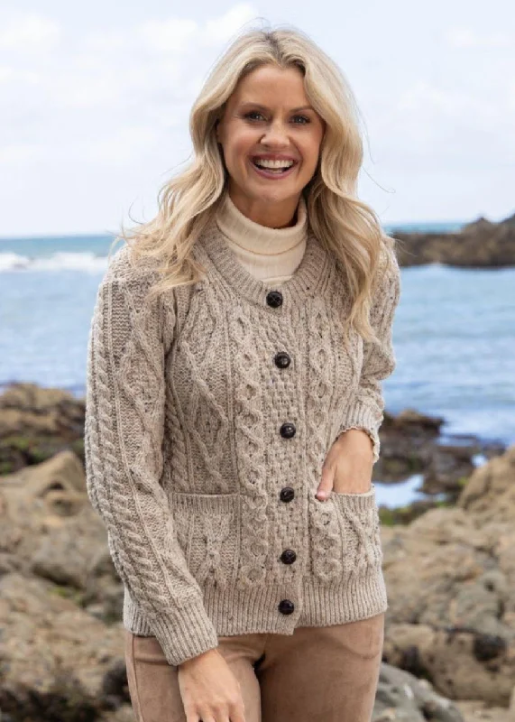 You'Ll Love Us Because Inagh Ladies Aran Cardigan | Oatmeal