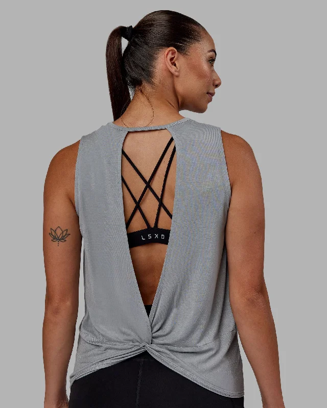 Seasonal Trend Swivel Open Back Tank - Circular Grey