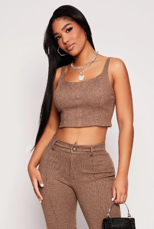 Clearance Sale, All Cheap Iris Houndstooth Crop Top