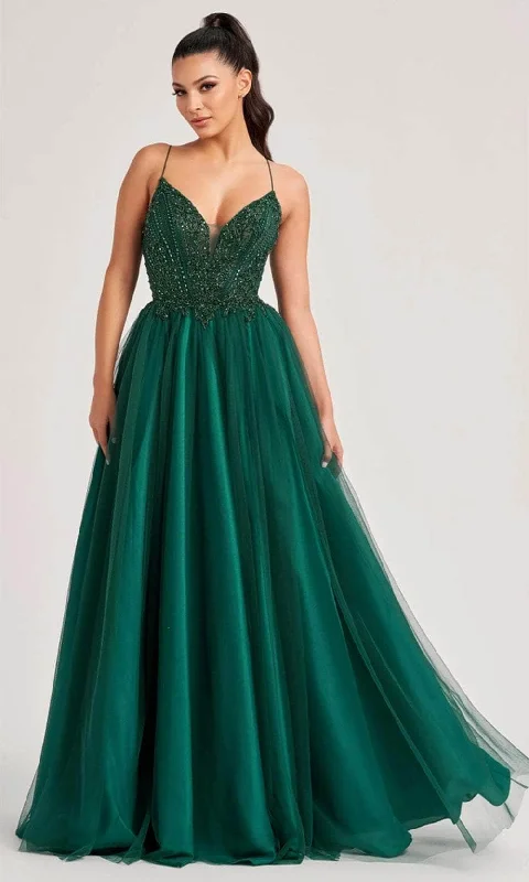 Dreamy Draping Colette By Daphne CL8250 - Bejeweled V-Neck Prom Gown