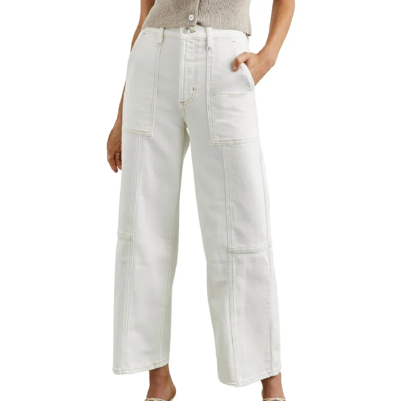 Today Only Getty Cropped Utility Pants In Vintage Ecru Contrast Stitch