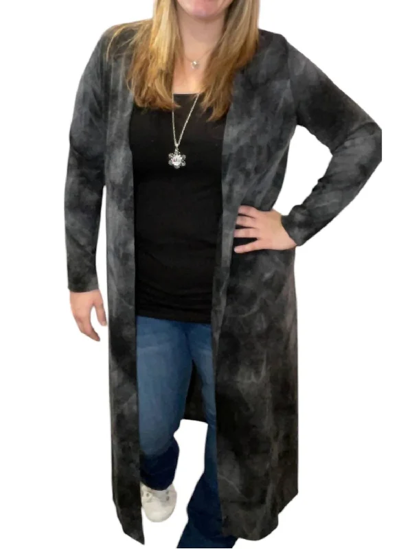 Limited Stock, Big Discounts Tie Dye Duster In Charcoal