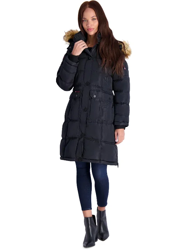 Hollywood Glam Award - Show Style Womens Faux Fur Heavyweight Puffer Coat