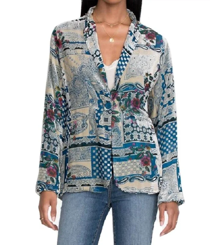 Dreamy Draping Macy Blazer In Multi