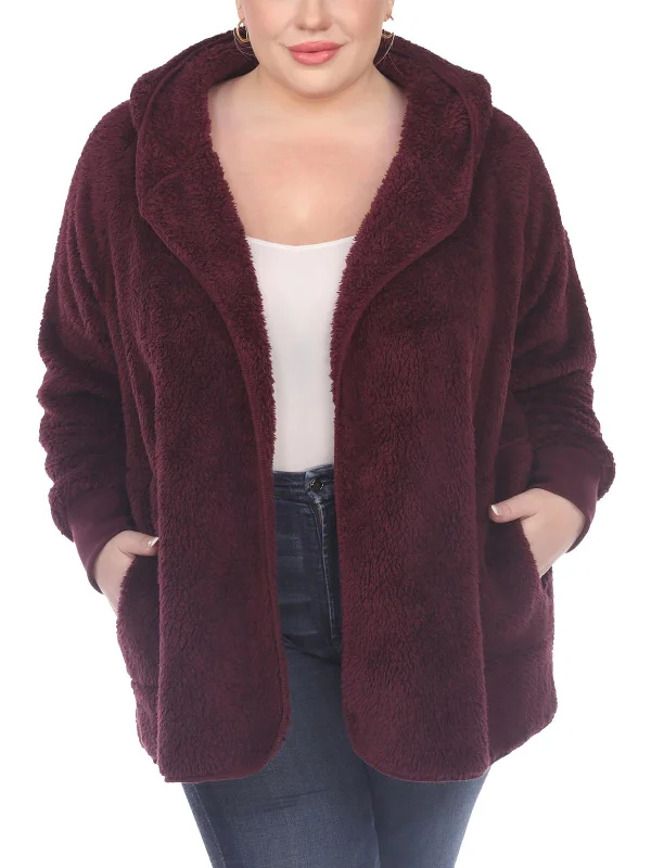 Chic Allure Plus Womens Plush Long Sleeves Fleece Jacket