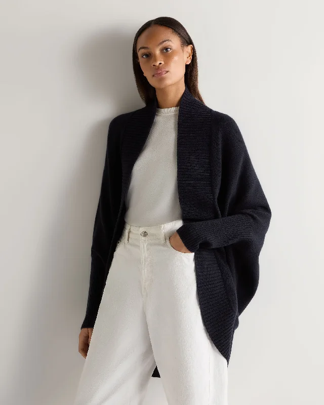 Shop Our Looks Women's Cocooning Cashmere Cardigan Navy Blue