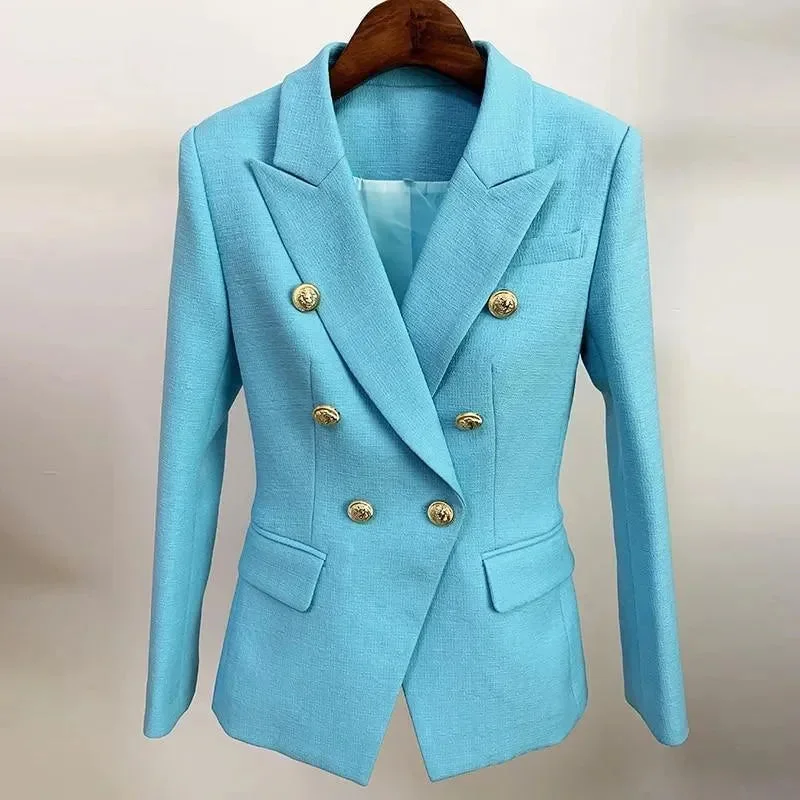 Romantic Detailing Boardroom Blazer Women - Casual - Plain-Solid