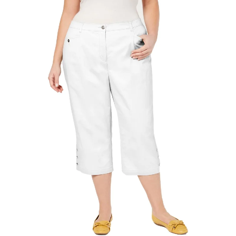 Clearance Event Plus Womens Tummy Control Comfort Waist Capri Pants