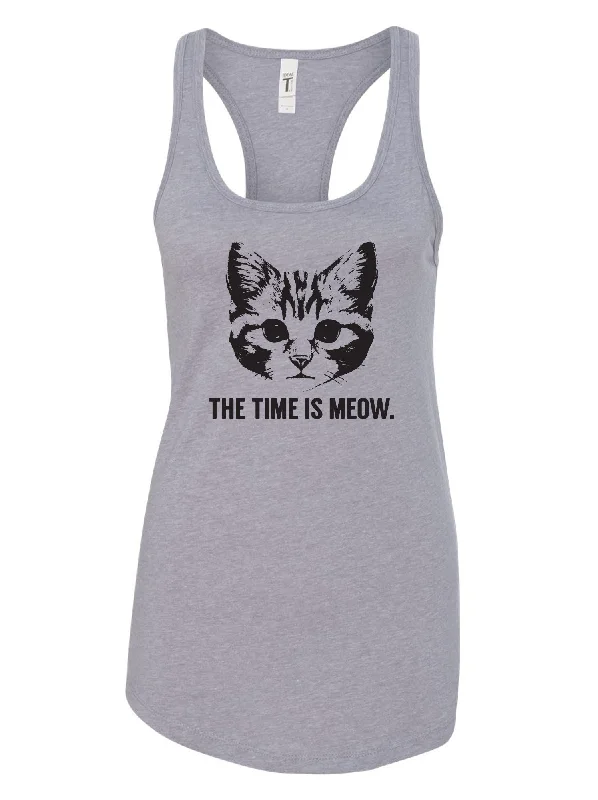 Mega Sales Women's The Time Is Meow Racer Tank