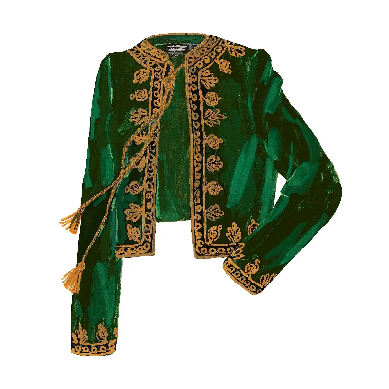 Huge Discounts This Week Embroidered Velvet Bolero