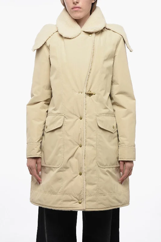 Attire Sale Fay Pile-Borg Paded Parka with Hanger Detail