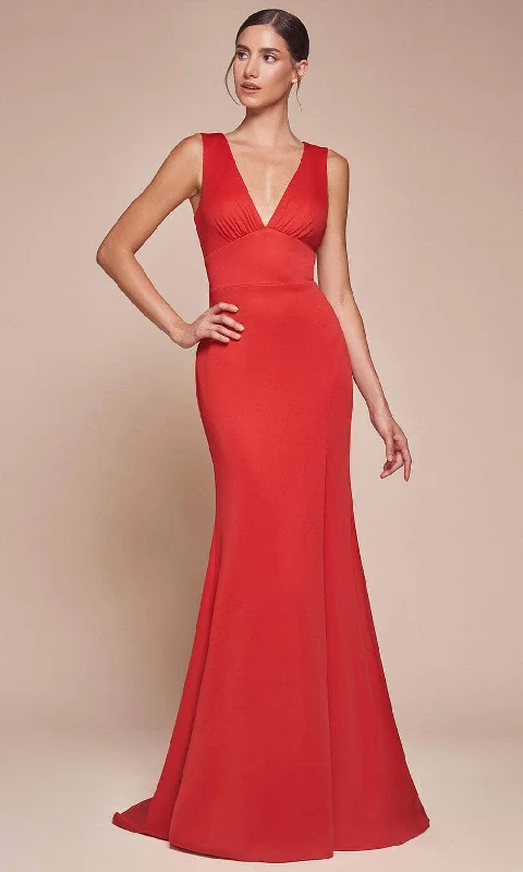 Step Ahead, Lead The Trend Cinderella Divine CH395 - Sleeveless Cut-Out Back Prom Gown