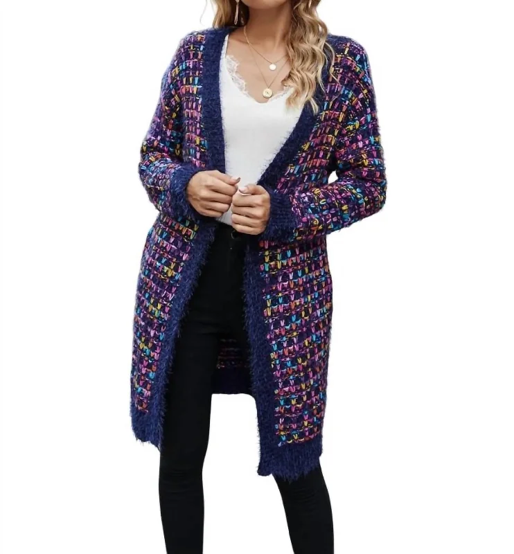 Flash Sale Starts Fuzzy Rainbow Cardigan In Purple