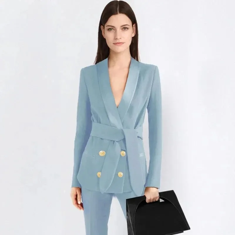 Redefining Women's Style Double Breasted Women Tuxedo Suit