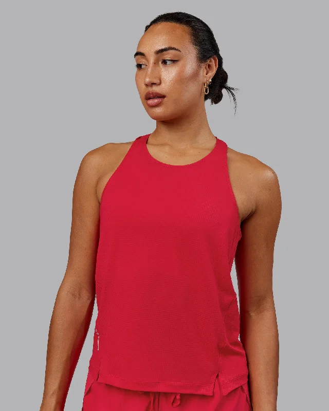 Feminine Grace Pace Running Tank - Scarlet