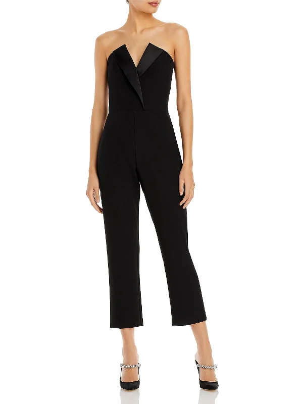 Hot Trends Womens Strapless V-Neck Jumpsuit