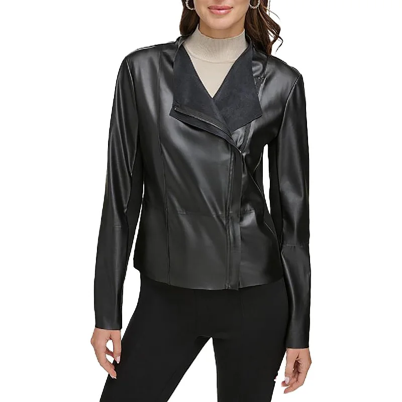 Trendy Threads Womens Faux Leather Short Motorcycle Jacket