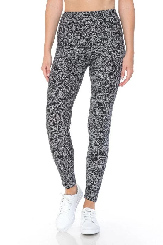 Chic And Comfortable FASHNZFAB Yoga Style Banded Lined Multi Printed Knit Legging With High Waist