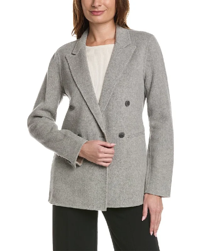 Chic Style Elie Tahari Notch Collar Double-Breasted Wool Coat