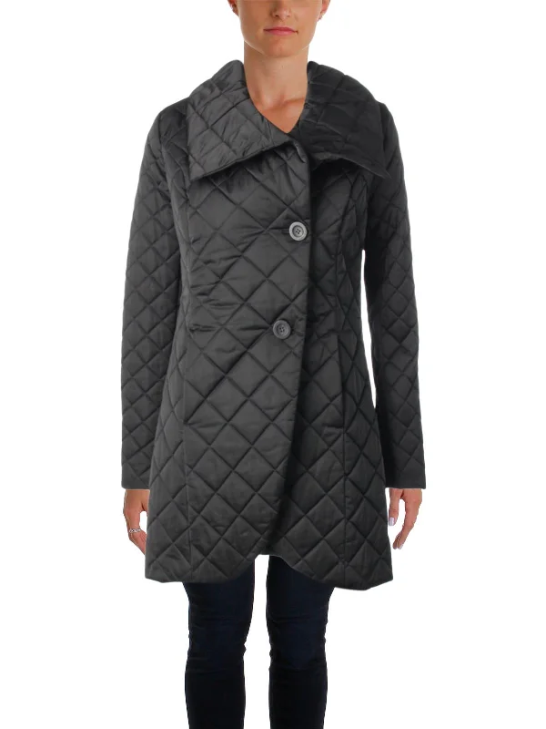 Everyday Glamour Charlotte Womens Fall Lightweight Quilted Coat