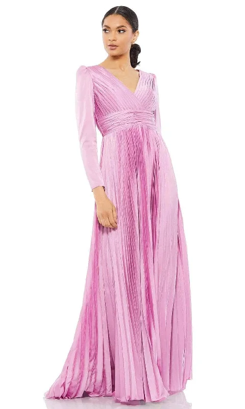 Trend Forward Threads For Her Ieena Duggal 26542I - Pleated Surplice V-Neck Evening Gown