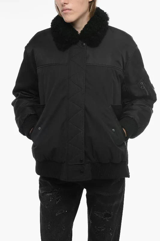 Style Beyond Borders Yves Salomon YS ARMY Double Fabric Bomber with Fur Removable Lining