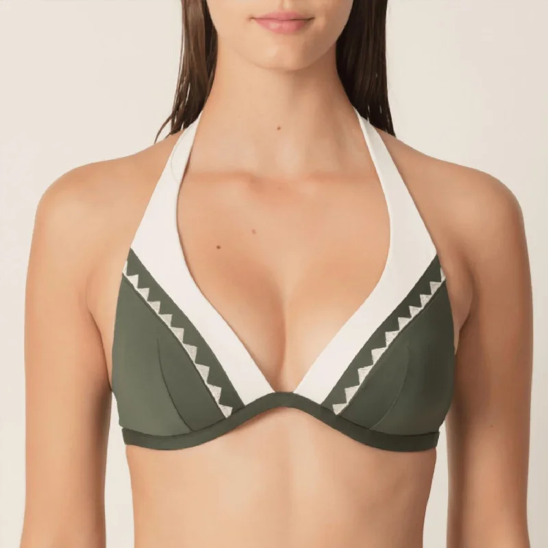 Comfort First Women's Fashion Gina Padded Bikini Top In Dark Olive