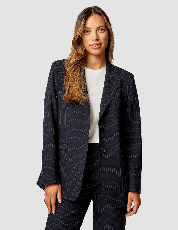 Trendy Styles Essential Blazer Navy Pinstripe