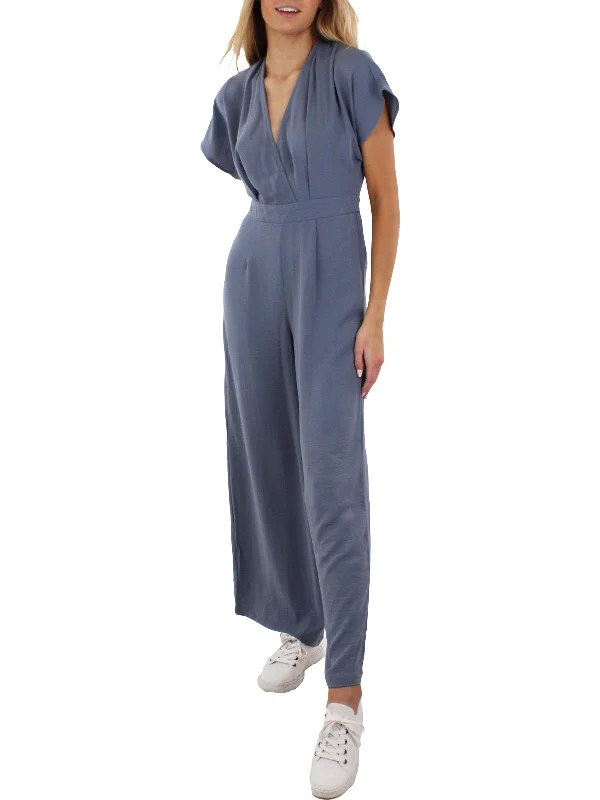 Trendy Women's Wear Womens Wide Leg V Neck Jumpsuit