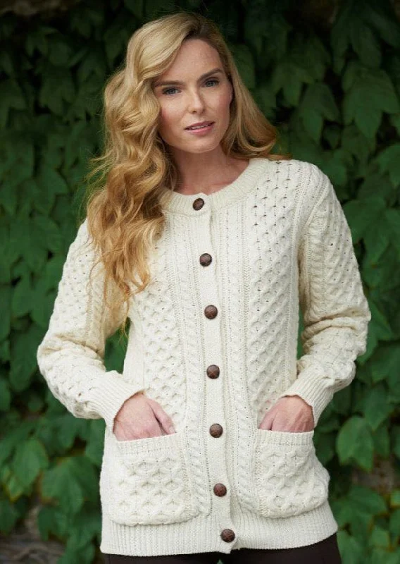 Everyday Basics Aran Crafts Lumber Cardigan | Natural