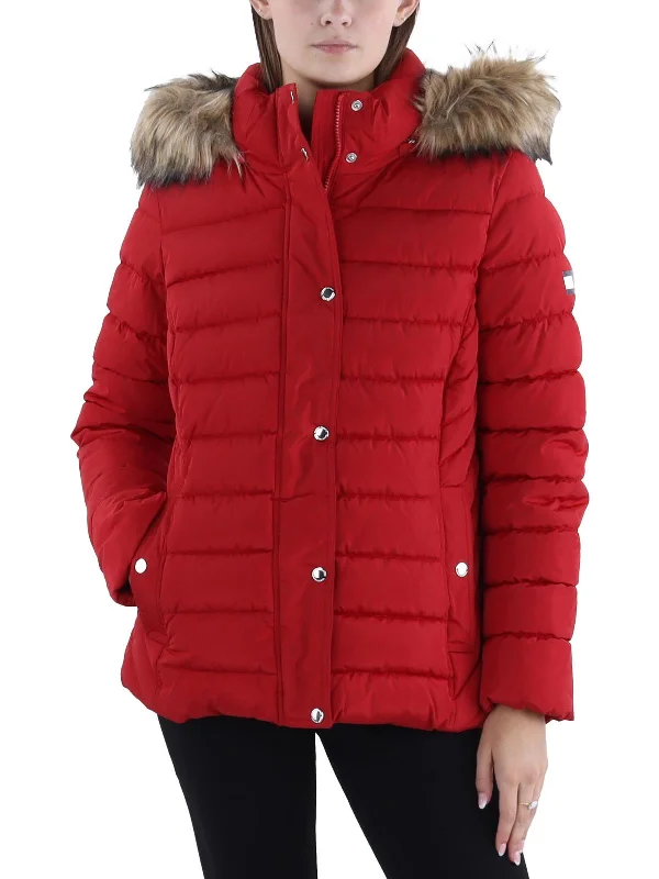 Luxury Comfort Womens Insulated Removable Hood Puffer Jacket