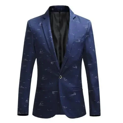 Fashion Forward Style Men Blazer - Casual Blazer With White Prints