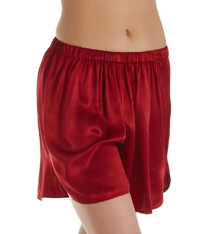 Wardrobe Essentials Brittany Satin Short In Red