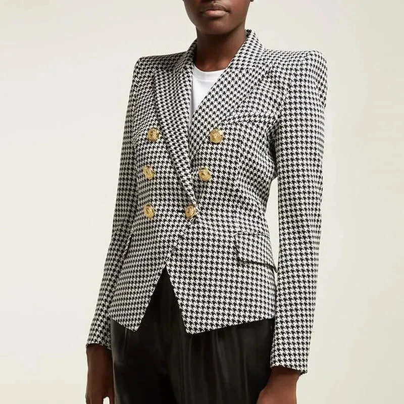 Hot Trends Houndstooth Blazer Women - Casual - Plaid