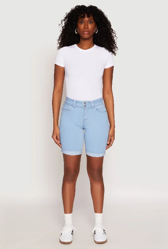 Hot Trends WAX Fixed Cuff Bermuda Denim Shorts