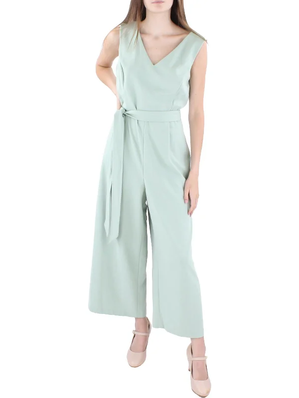 Day-To-Night Styles Womens Sleeveless Crop Jumpsuit