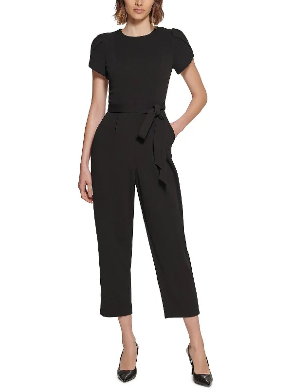 Summer Fashion Petites Womens Cropped Jumpsuit