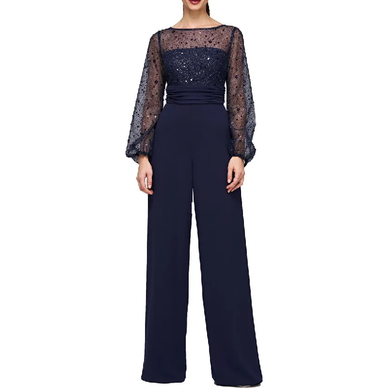 Relaxed Style Womens Embellished Illusion Jumpsuit