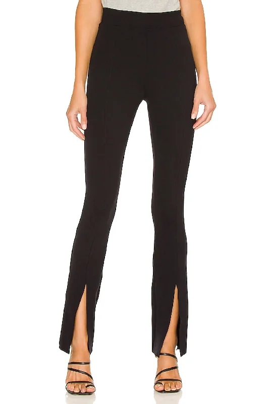 Fashionista Favorites Neoprene Split Front Pants In Black