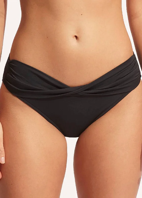 Mega Sale Safari Spot Twist Bikini Bottom In Black