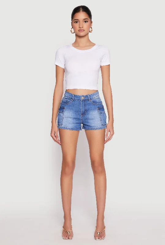 Pastel Styles WAX Cargo Pocket Denim Shorts