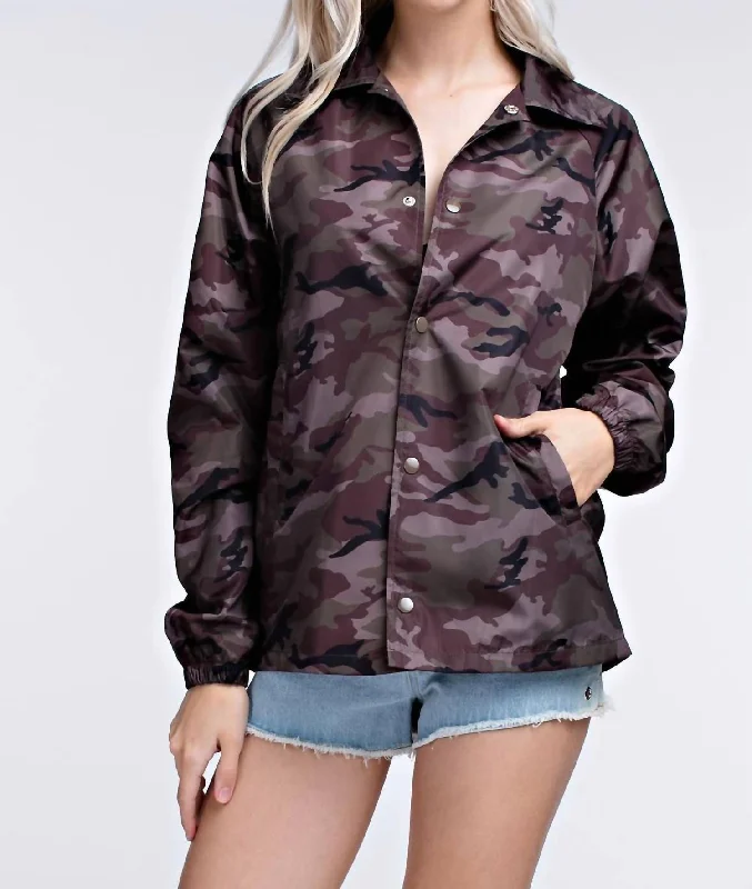 The Latest Trends Camo Coaches Jacket In Gray