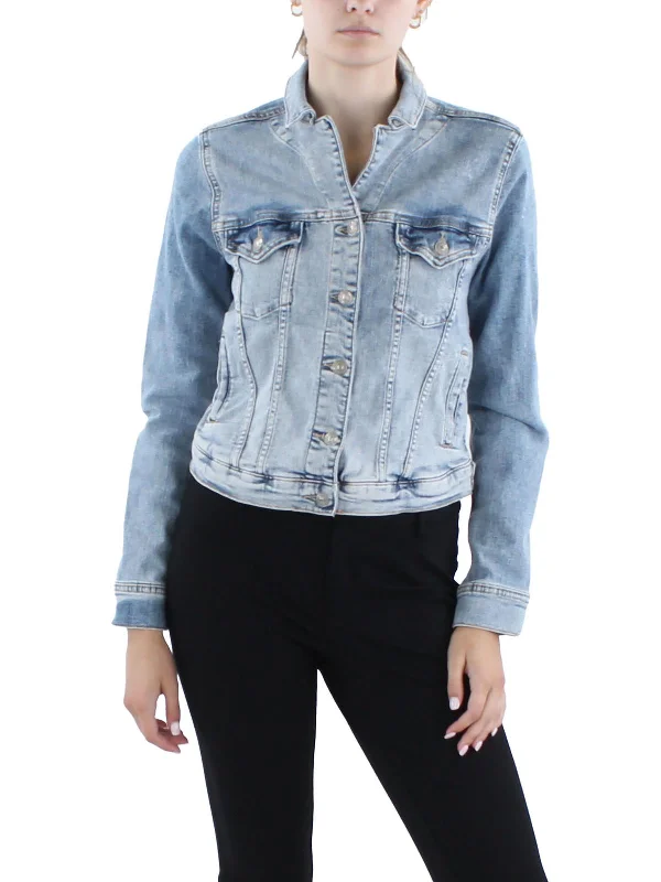 Vintage Retro Party Wear Womens Crop Denim Denim Jacket