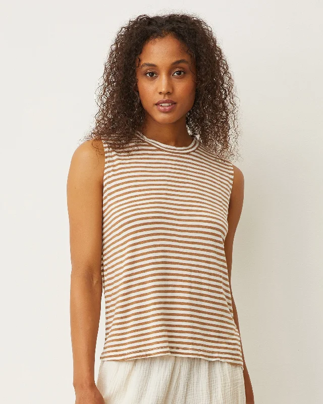 Runway Inspired Wear Stripe Muscle Tank